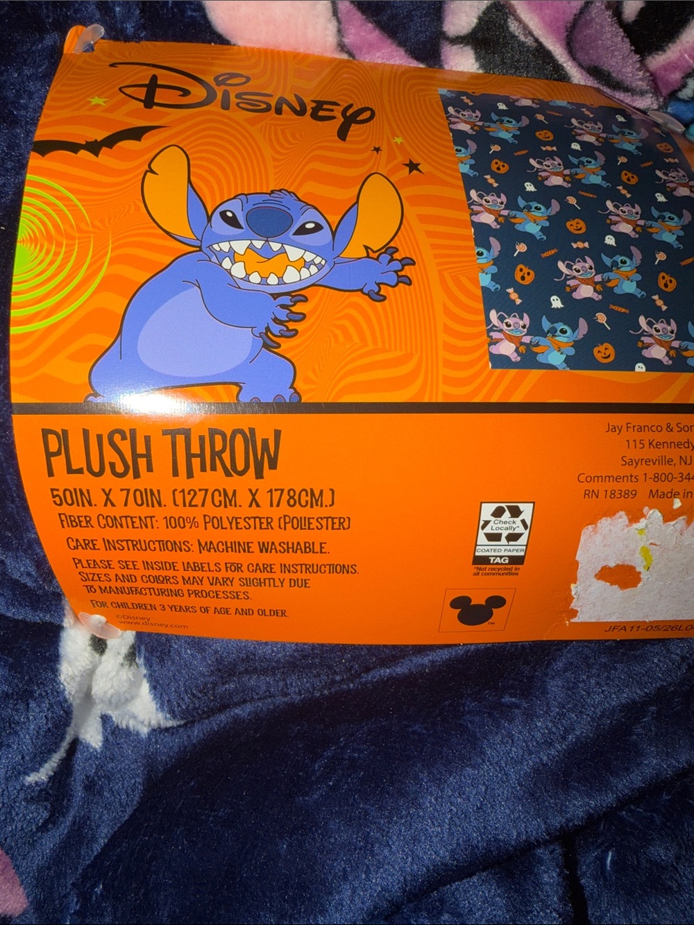 50 x 70 Disney stitch, plush Halloween blanket